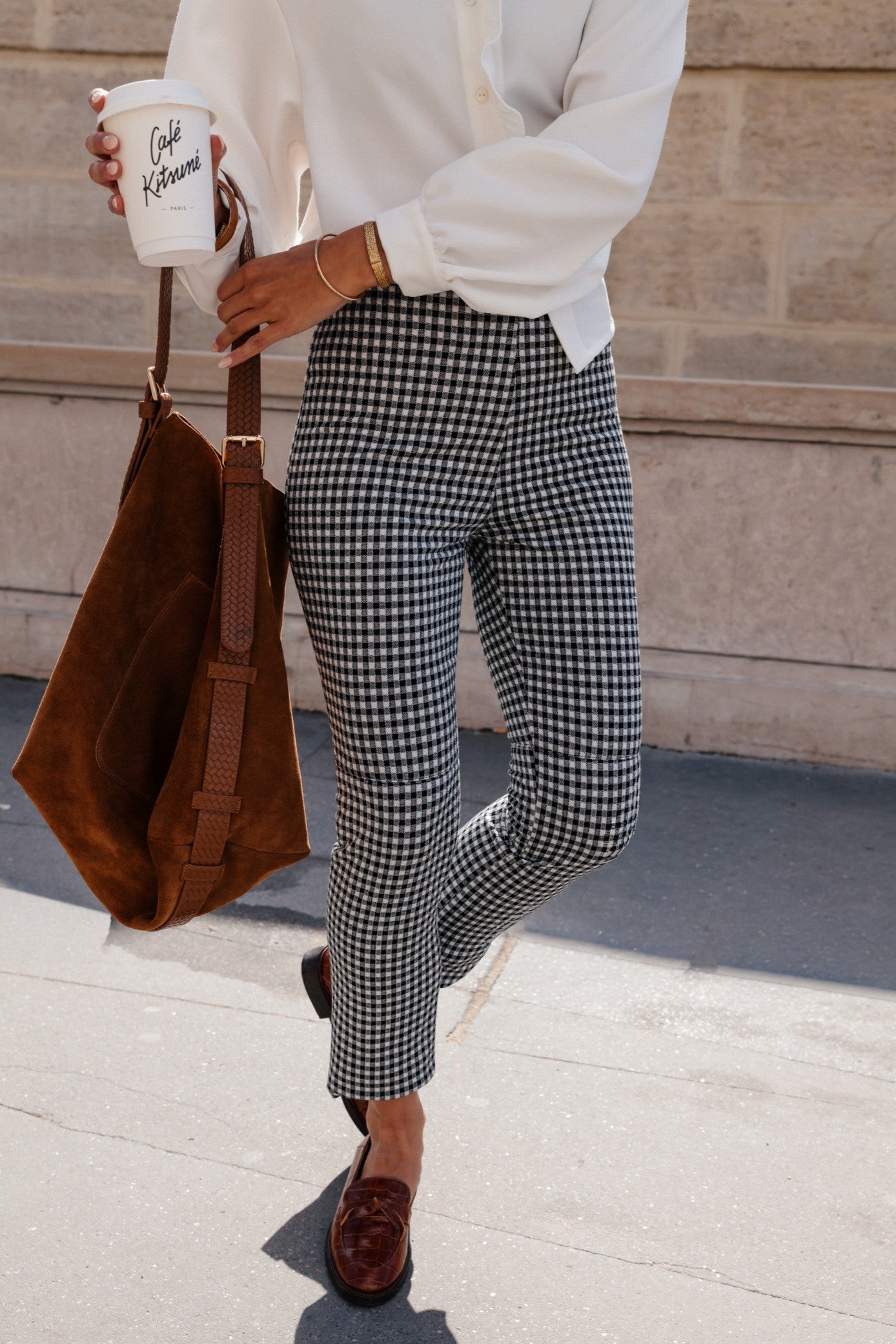 PINO VICHY BLACK TROUSERS