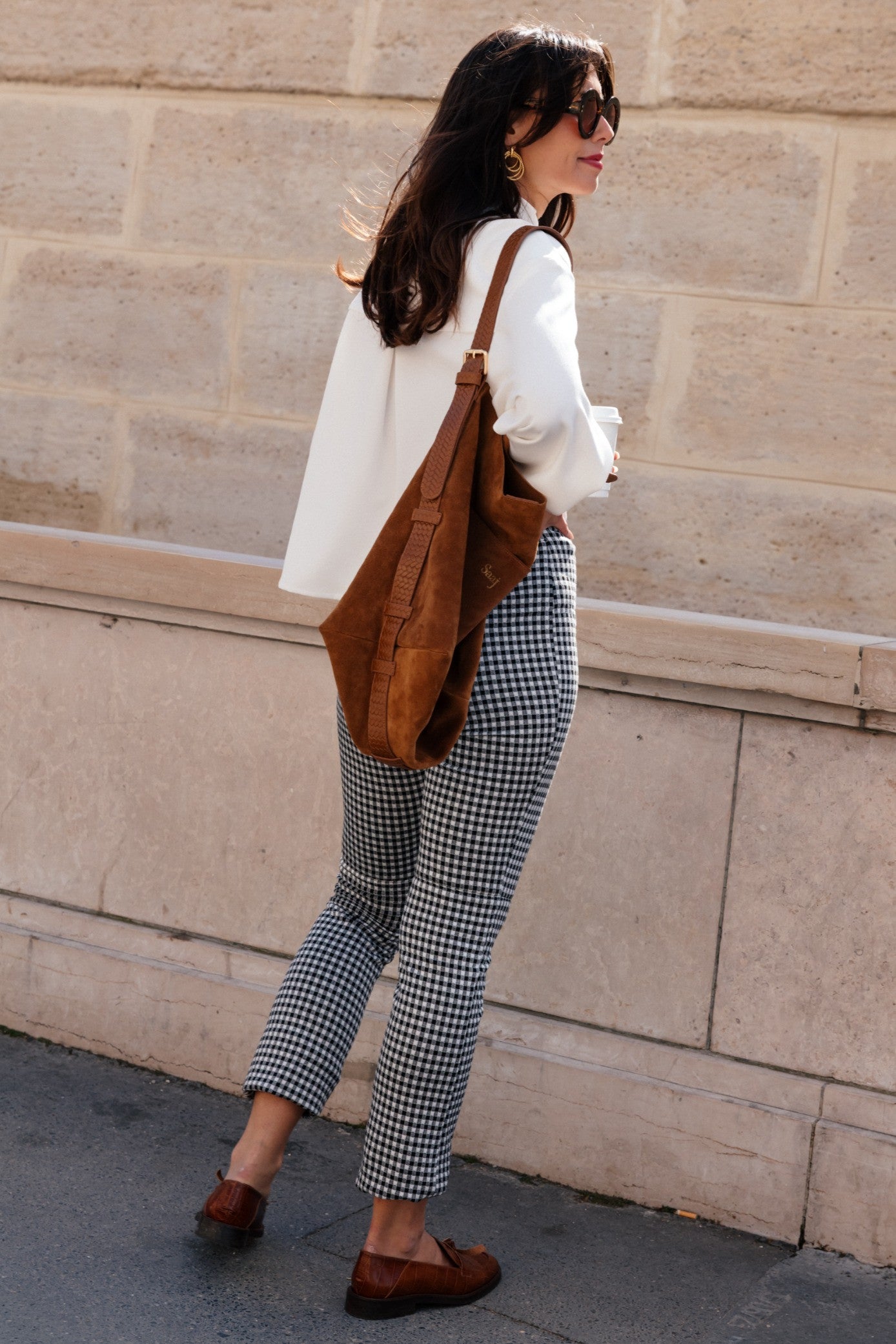 PINO VICHY BLACK TROUSERS