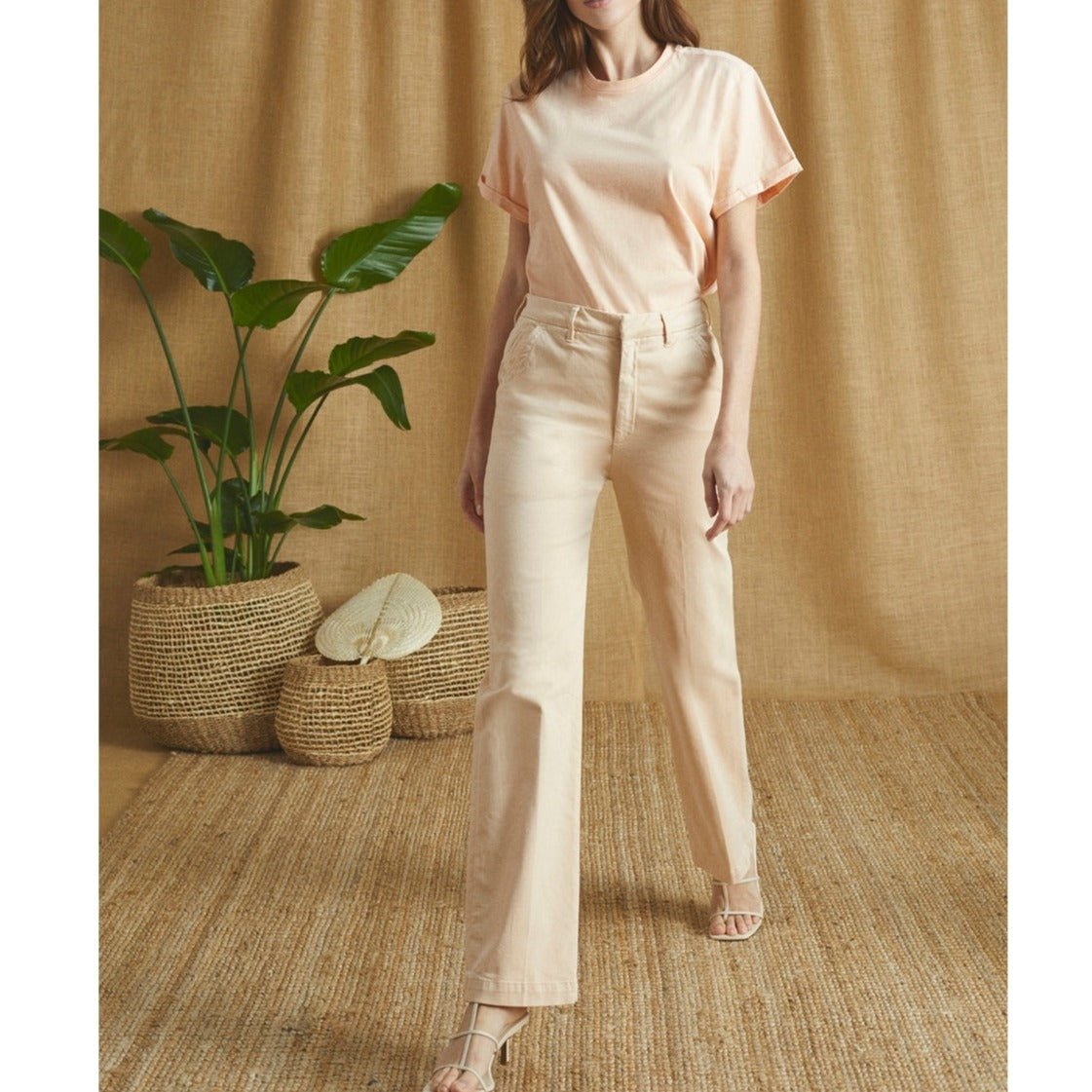 Pantalón chino largo recto Sandy - Avellana - Mujer