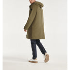 The Kooples - Khaki Green Nylon Parka With Leather Hood - Men