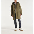 The Kooples - Khaki Green Nylon Parka With Leather Hood - Men