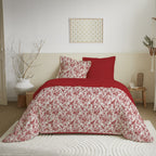 Pack Complet Imprimé (Housse De Couette + Taie(s) + Drap Housse) - 100% Coton 57 Fils - Berangere Rouge