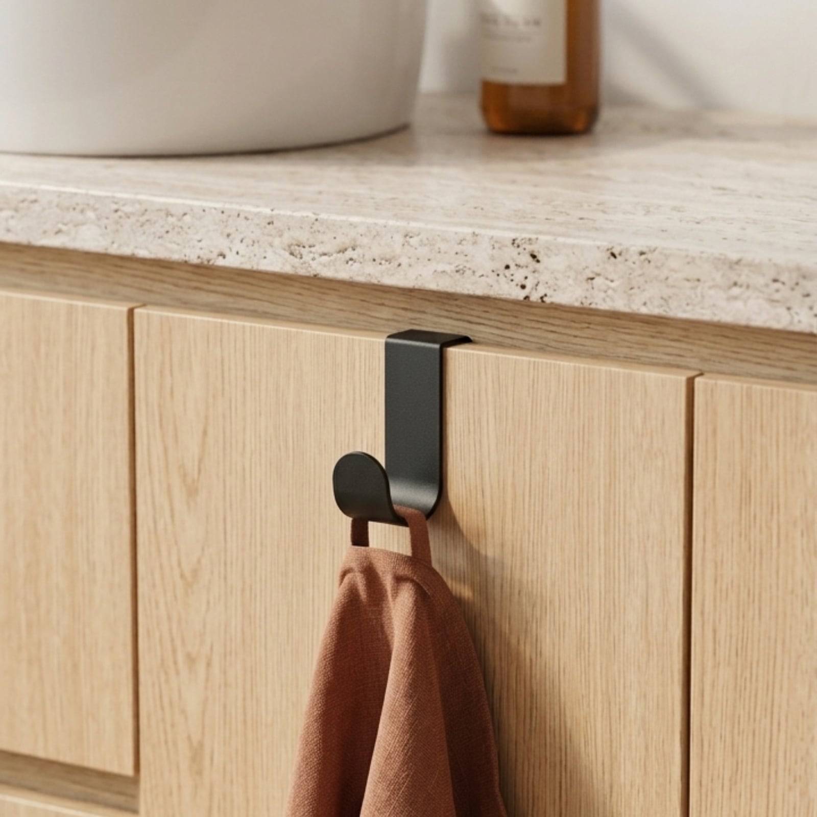 Le Discret - Door Hook - Matt Black Fine Texture