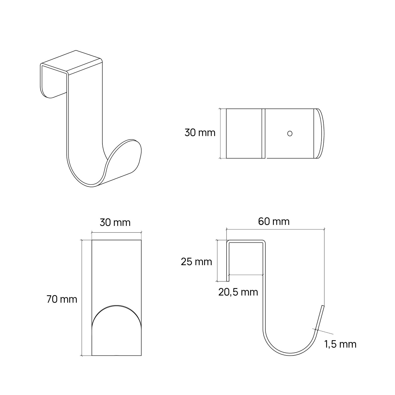 Le Discret - Door Hook - Cream Fine Texture