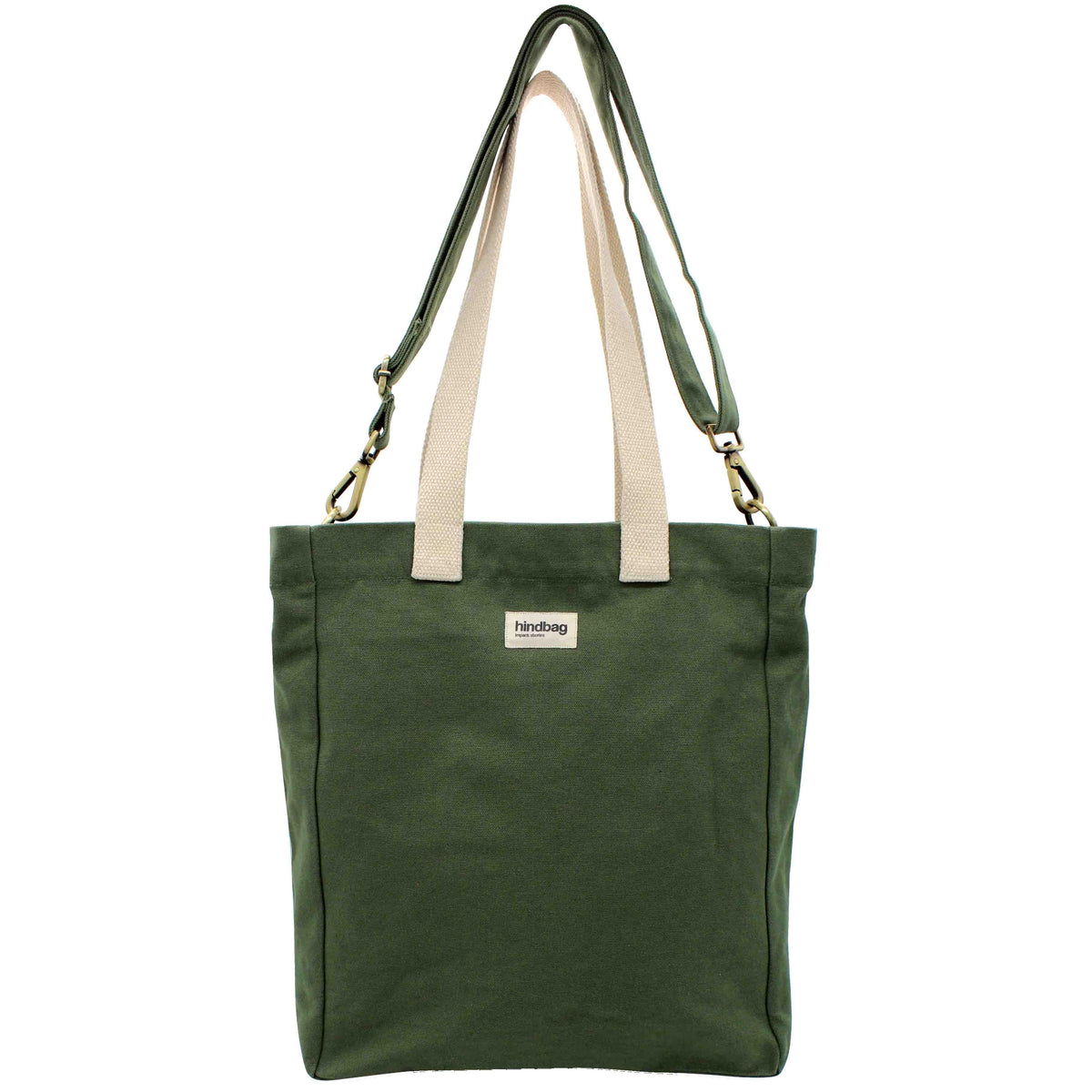 Paul vertikal mulepose Olivengrøn Hindbag2