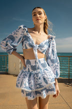 Aleks Top - Blue Embroidery