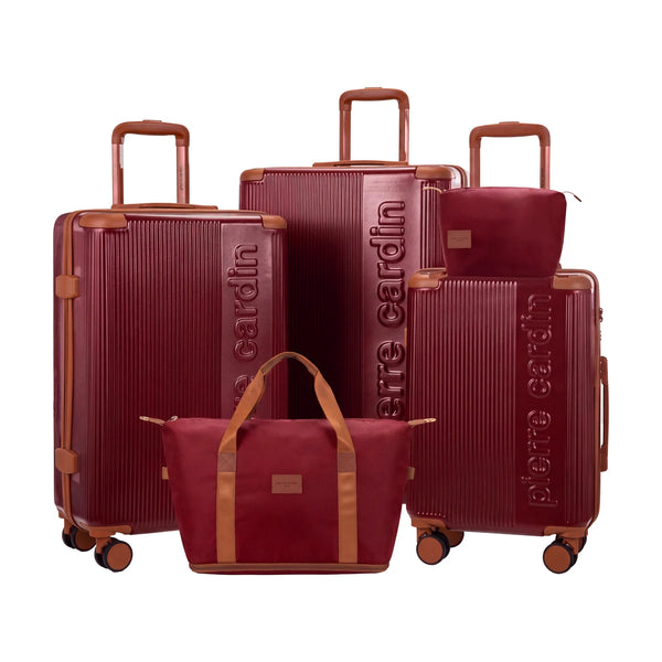 Set Van 3 Koffers + 2 Tassen Pierre Cardin Berlin - Donkerrood