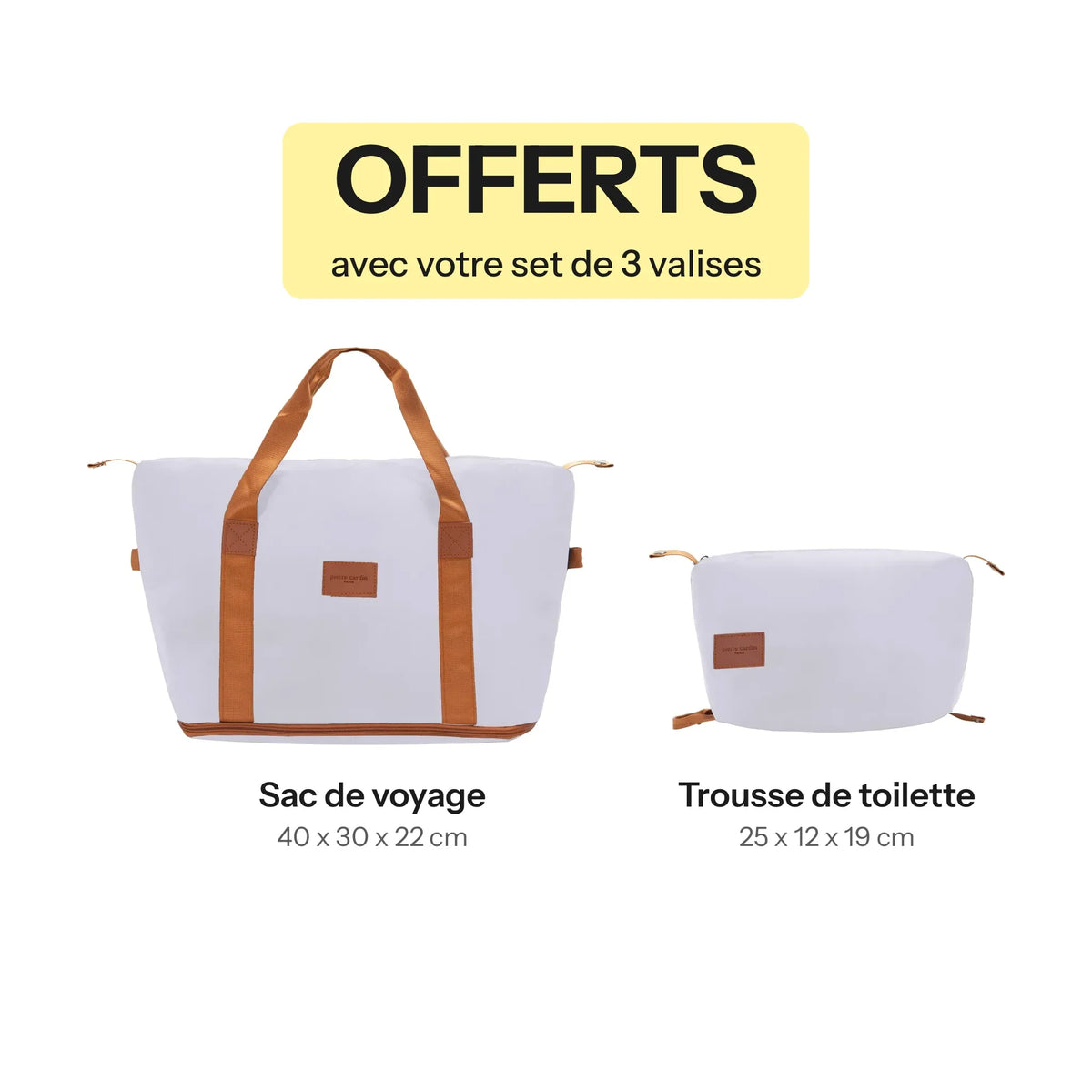Set De 3 Valises + 2 Sacs Pierre Cardin Berlin - Ivoire