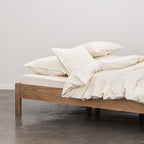 2 Pillowcases - In 300 Thread Count Washed Cotton Percale - White Beige Stripes
