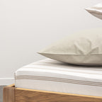 Fitted Sheet - In 300 Thread Count Washed Cotton Percale - Beige Brown Stripes