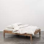 Duvet Cover - In 300 Thread Count Washed Cotton Percale - Beige Brown Stripes