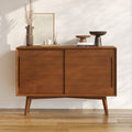 Waya - Petit Buffet En Bois De Teck, 2 Portes Coulissantes
