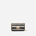 Small Moon Bag In Wool - Black/Grey