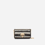 Small Moon Bag In Wool - Black/Grey