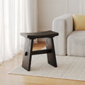 Eka - Tabouret En Bois De Teck Recyclé Peint En Noir