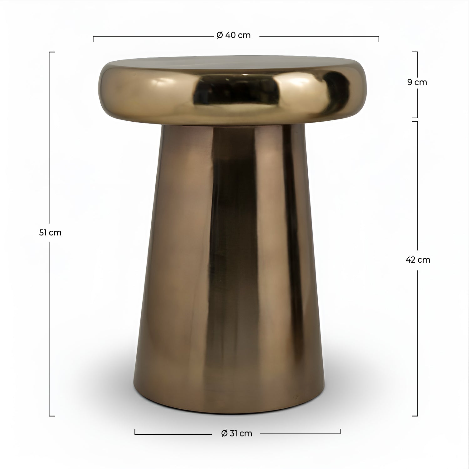 Anouk - Round Side Table In Golden Metal