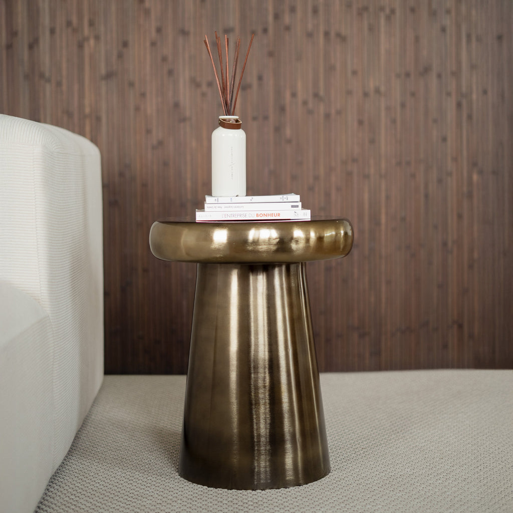 Anouk - Round Side Table In Golden Metal