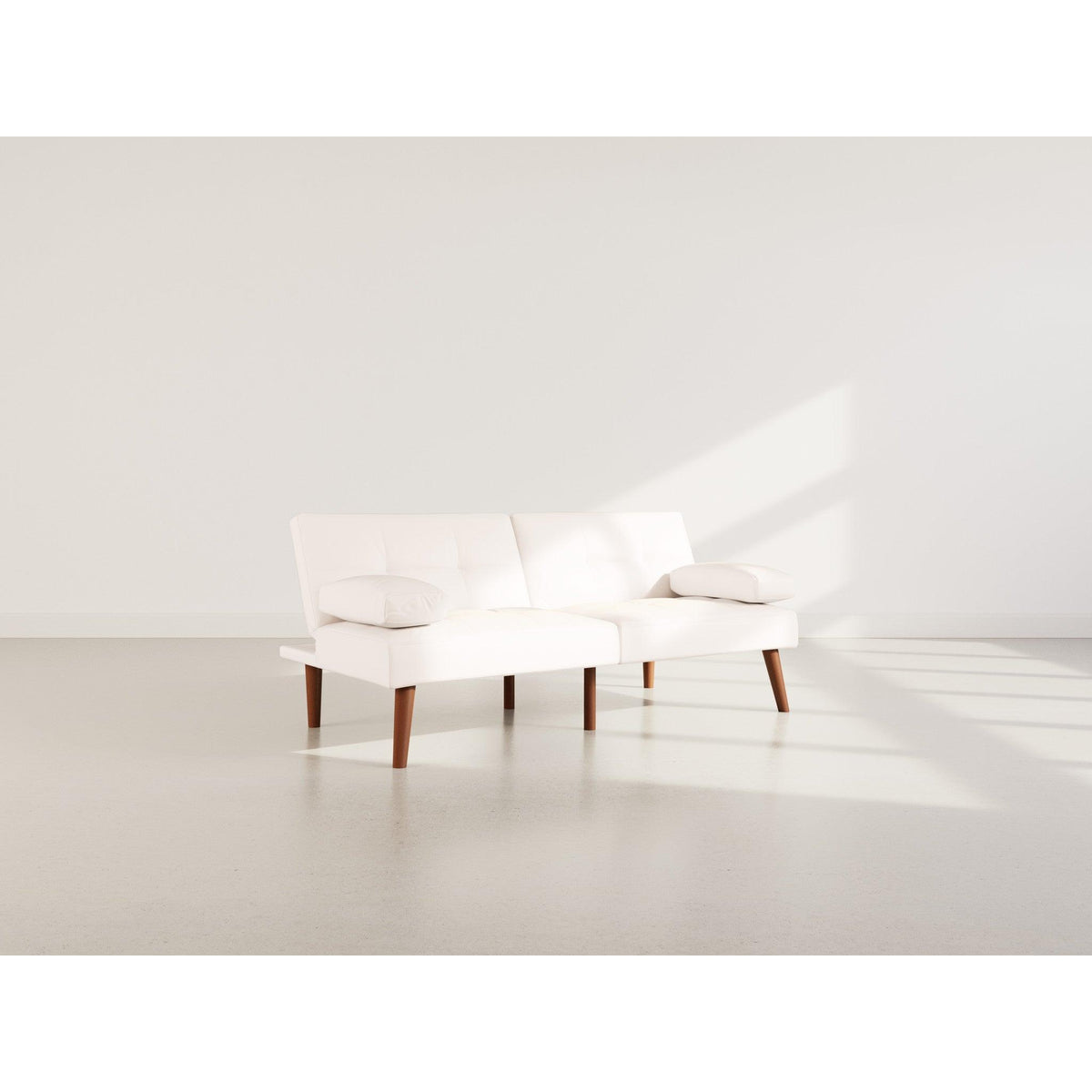 Philae - Clic-Clac Sofa Bed - 2-Seater - Faux Leather - White