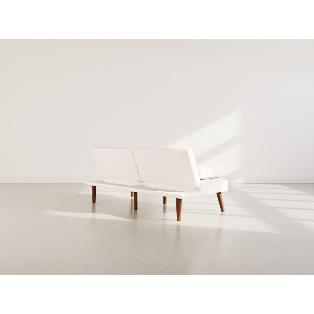 Philae - Clic-Clac Sofa Bed - 2-Seater - Faux Leather - White