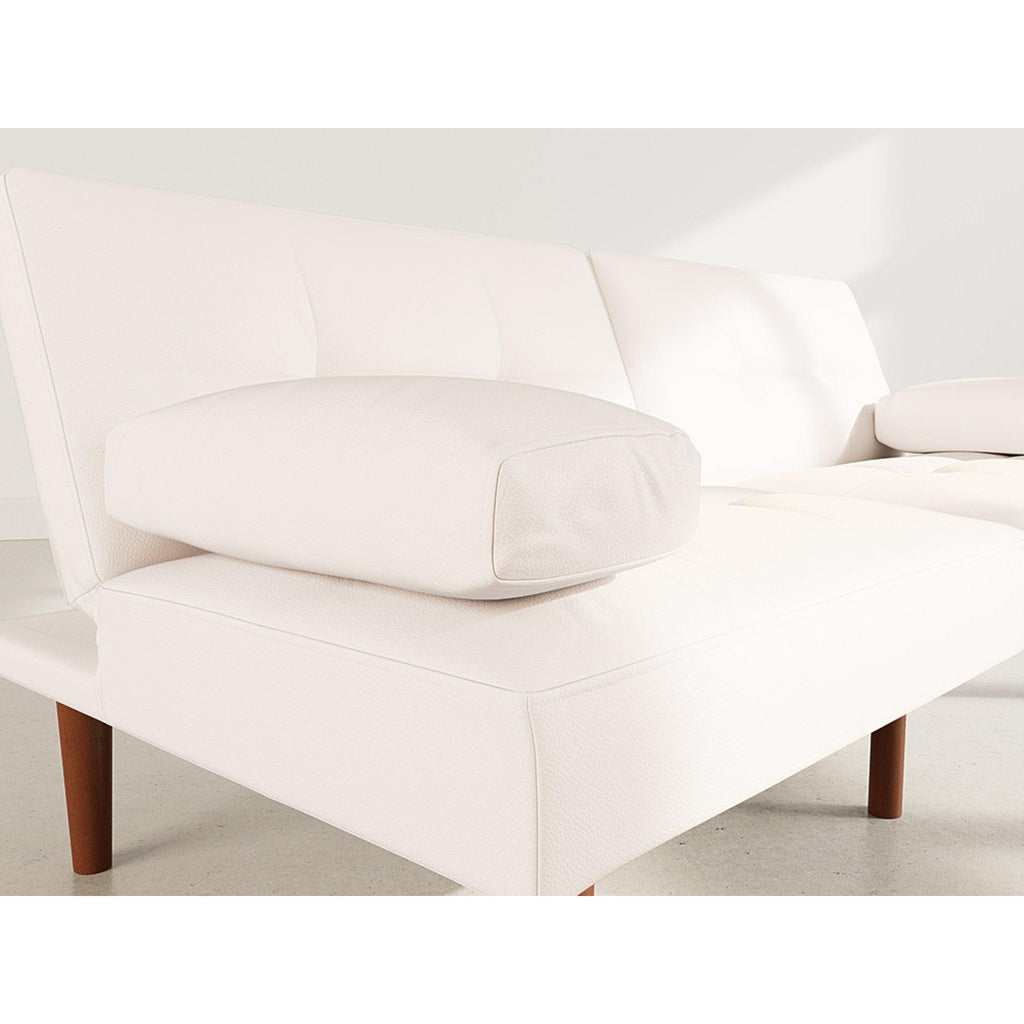 Philae - Clic-Clac Sofa Bed - 2-Seater - Faux Leather - White