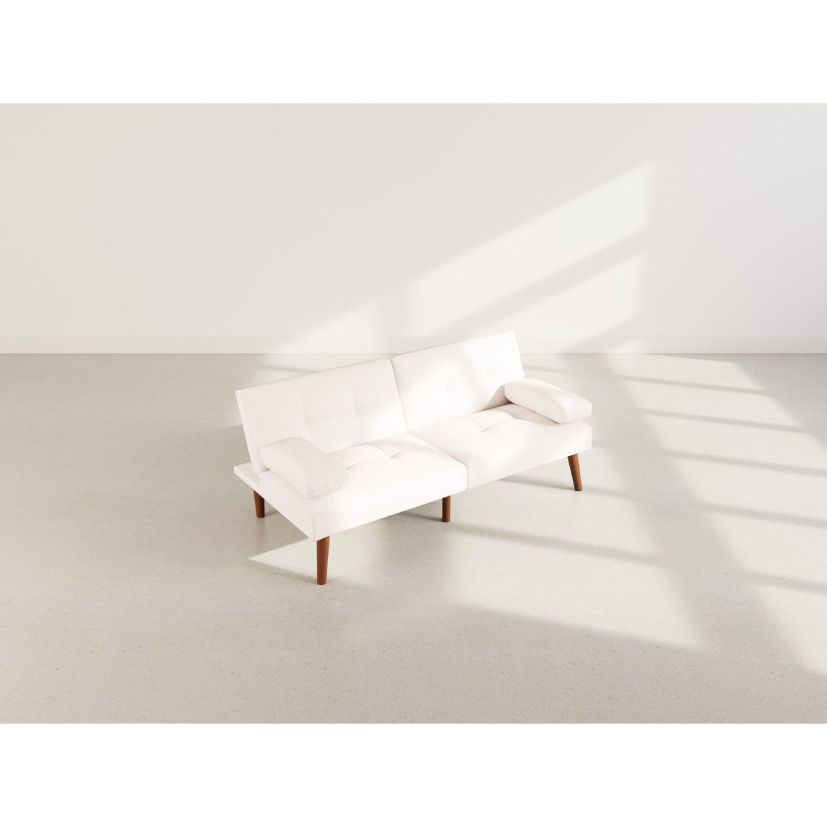 Philae - Clic-Clac Sofa Bed - 2-Seater - Faux Leather - White