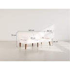 Philae - Clic-Clac Sofa Bed - 2-Seater - Faux Leather - White