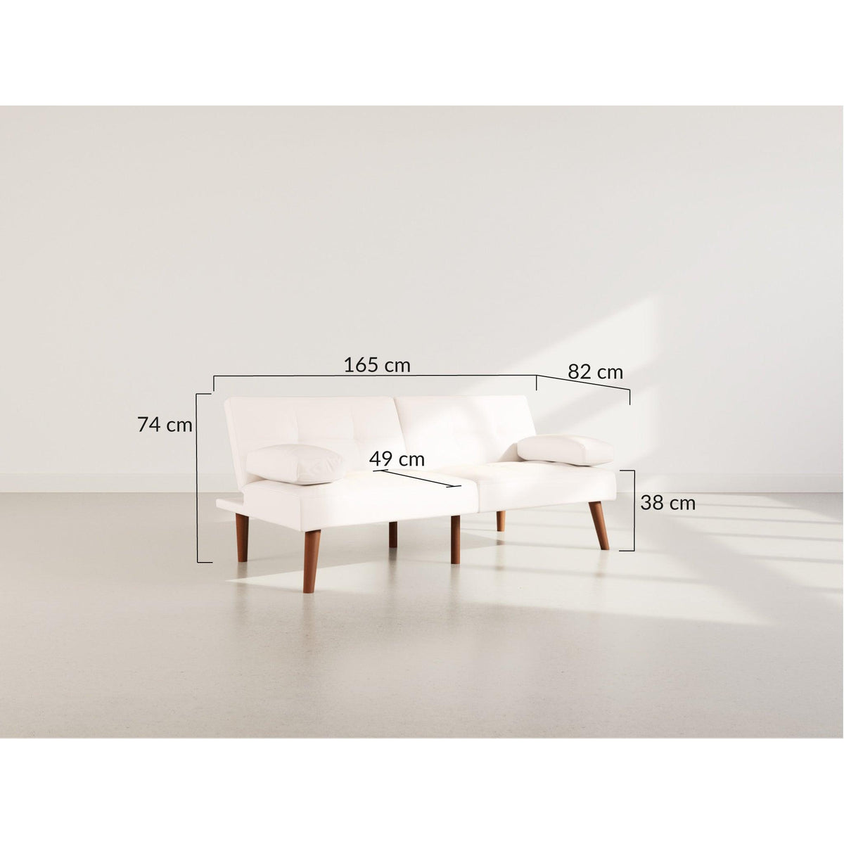 Philae - Clic-Clac Sofa Bed - 2-Seater - Faux Leather - White