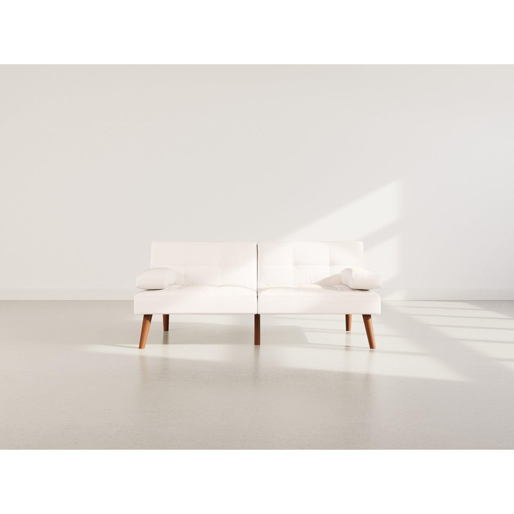 Philae - Clic-Clac Sofa Bed - 2-Seater - Faux Leather - White