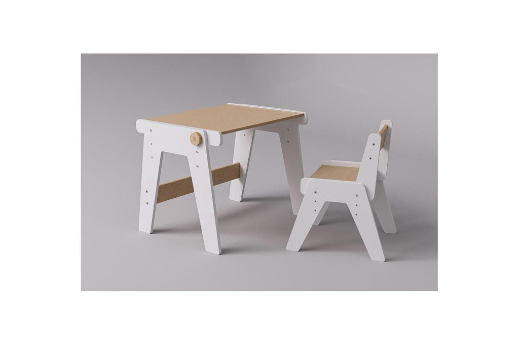 Dúo Mesa y Silla Evolutivas – Blanco