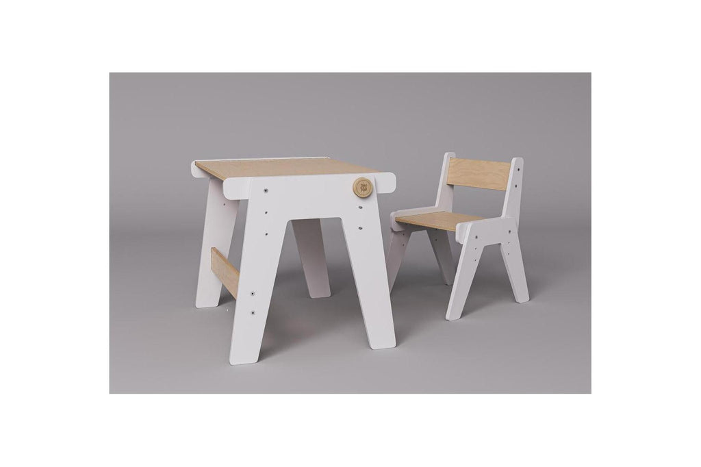 Dúo Mesa y Silla Evolutivas – Blanco