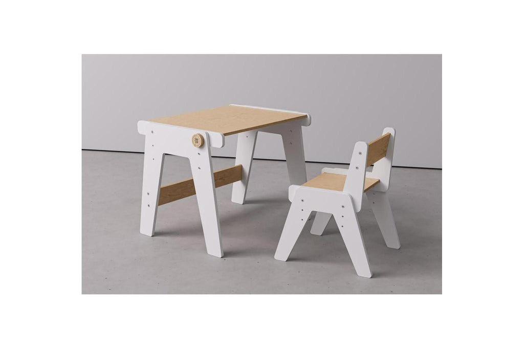 Dúo Mesa y Silla Evolutivas – Blanco