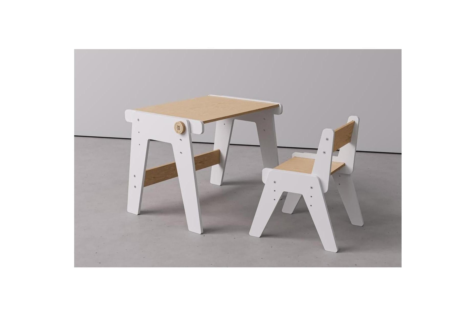 Dúo Mesa y Silla Evolutivas – Blanco