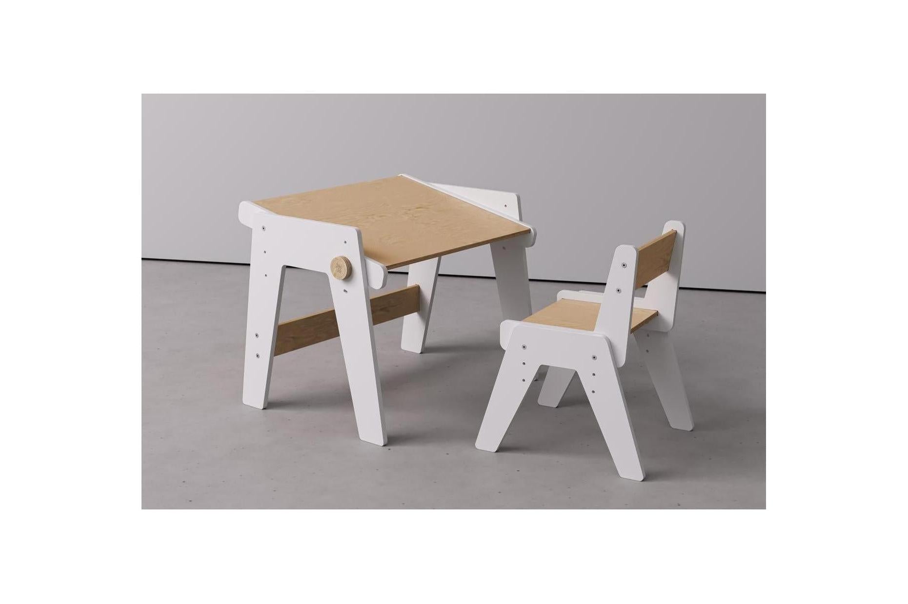 Dúo Mesa y Silla Evolutivas – Blanco