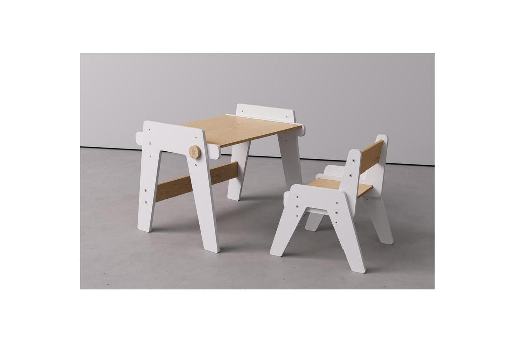 Dúo Mesa y Silla Evolutivas – Blanco