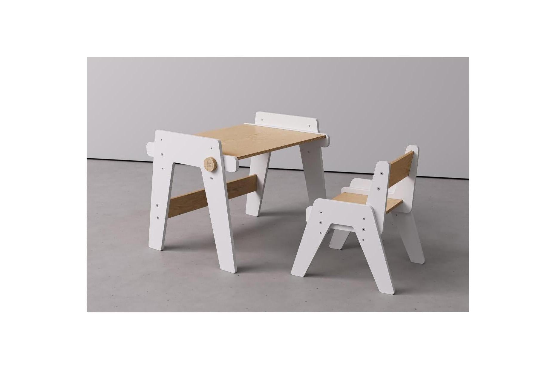 Dúo Mesa y Silla Evolutivas – Blanco