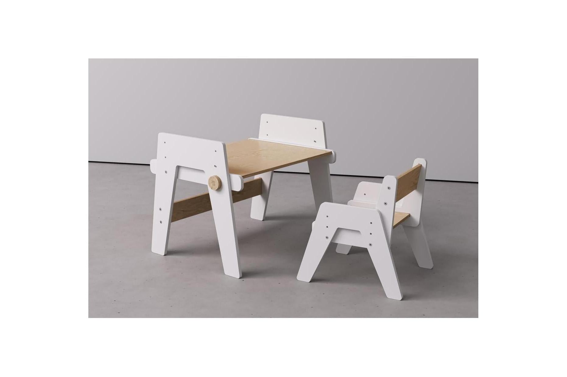 Dúo Mesa y Silla Evolutivas – Blanco