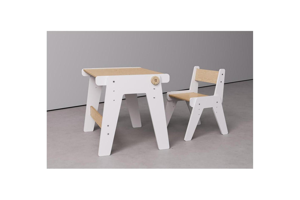 Dúo Mesa y Silla Evolutivas – Blanco