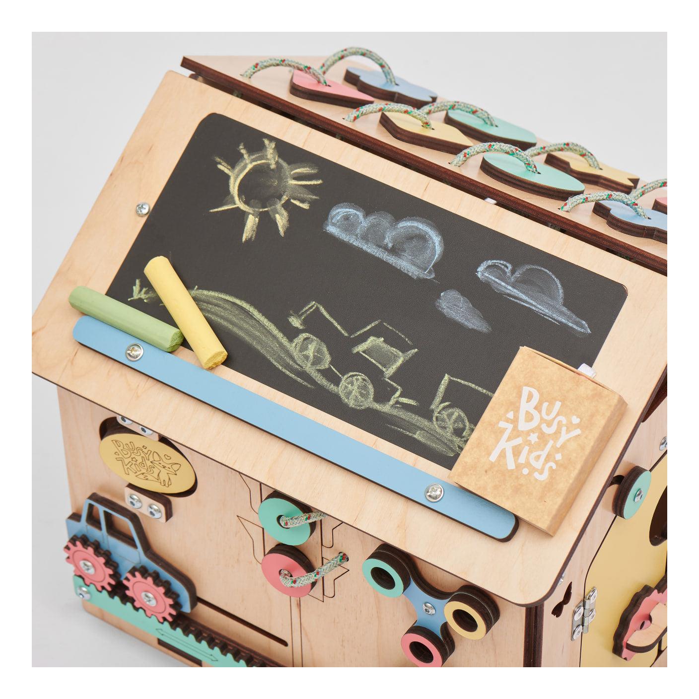 Busy Board Wooden Educational Playhouse – Mini