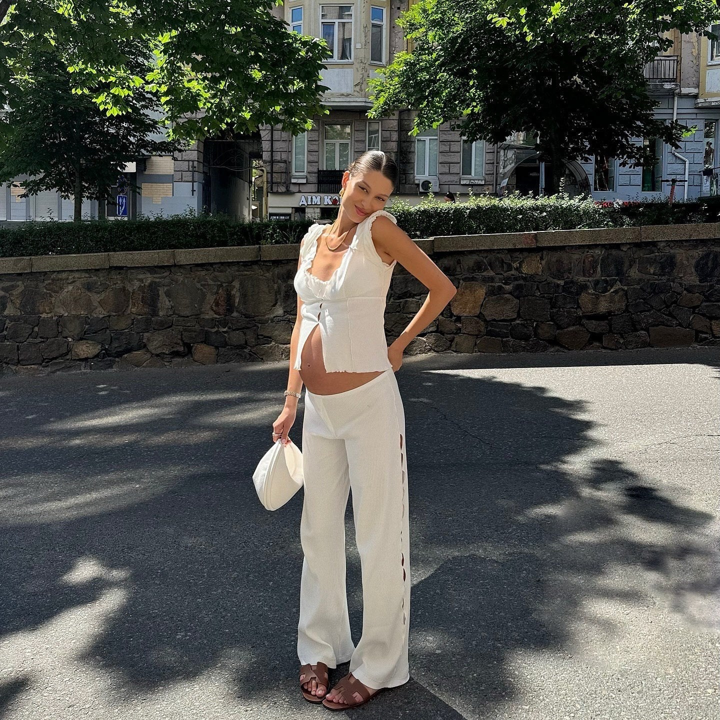 Débardeur Court Et Ondulé En Blanc
