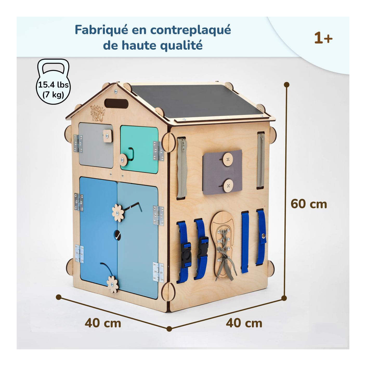 Duo Busy Board Natura Playhouse y cubo interactivo