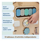 Duo Busy Board Natura Playhouse y cubo interactivo