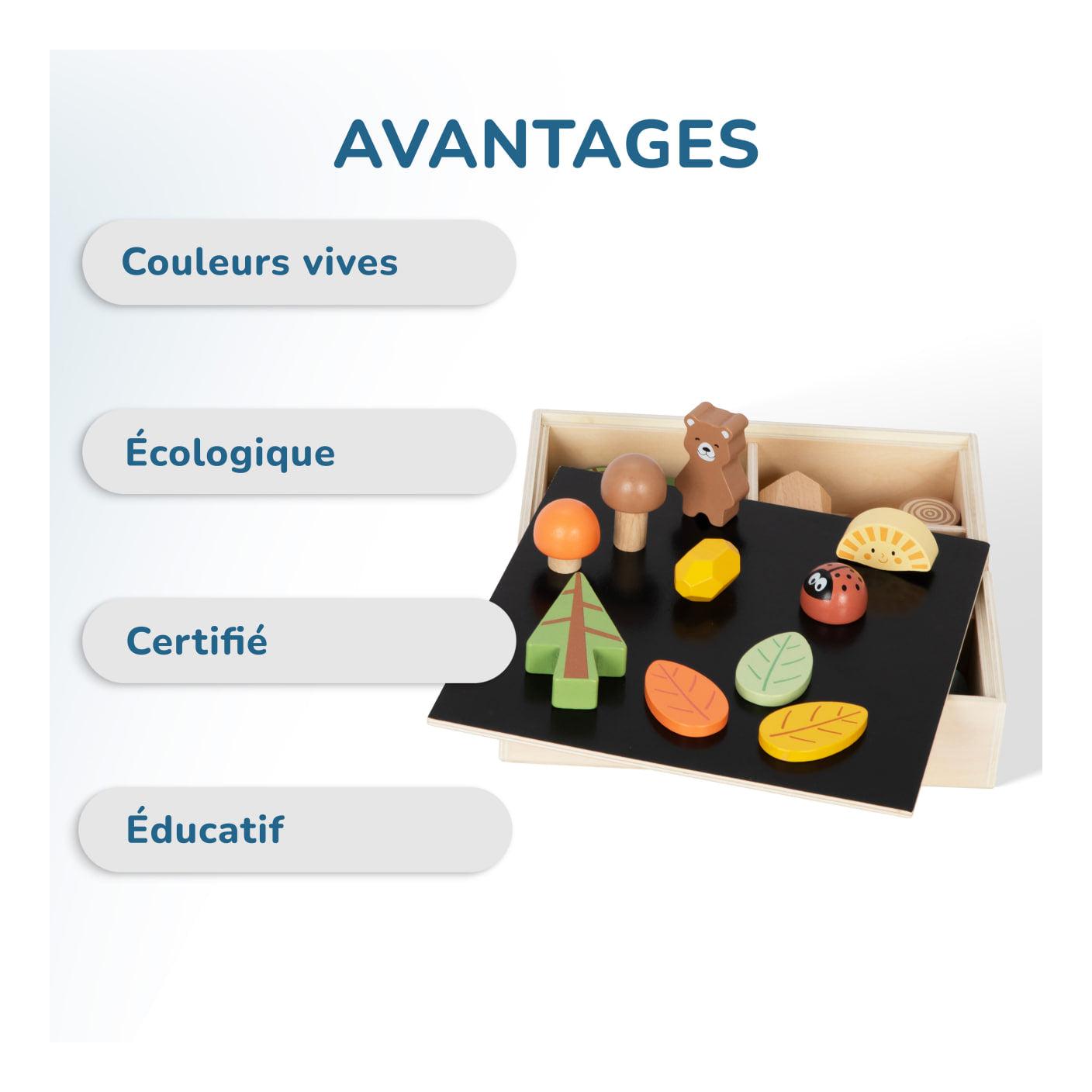 Set de figuras de madera Montessori – El Bosque