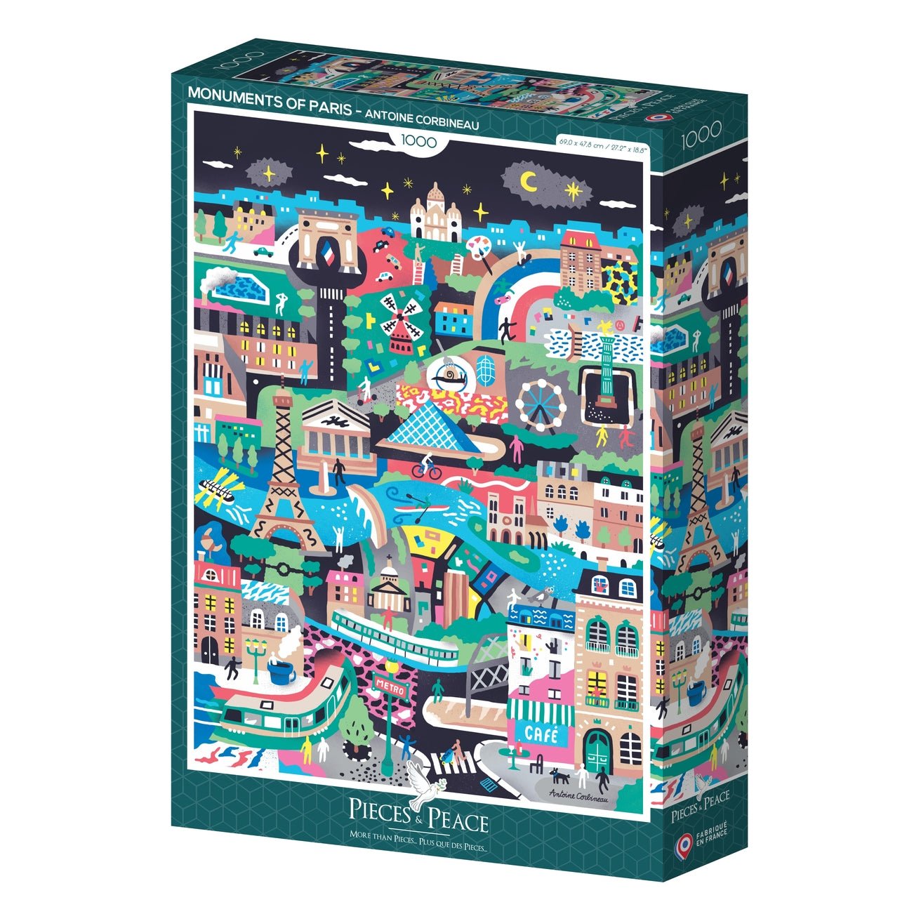 Puzzle 1000 Pièces Pieces & Peace - Monuments de ParisPieces & Peace