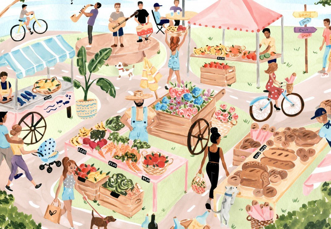 Pieces & Peace 1000 piece puzzle - Farmer's MarketPieces & Peace