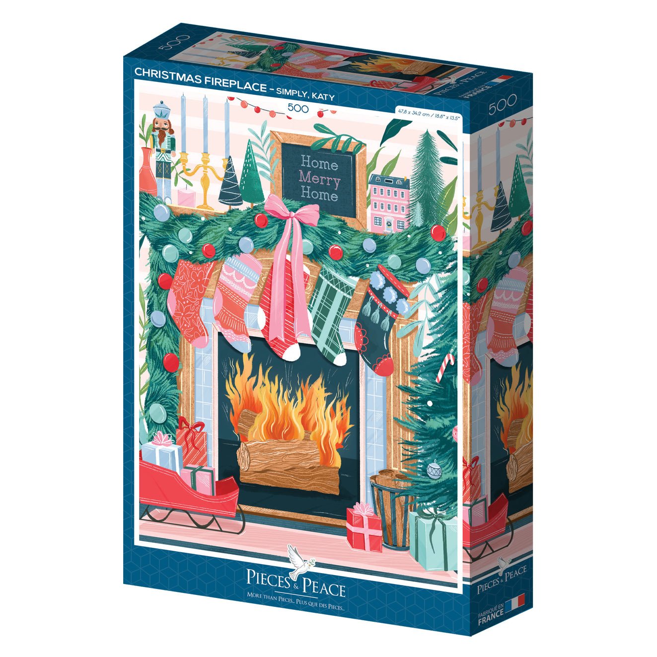 Puzzle de 500 pièces - Cheminée de NoëlPieces & Peace