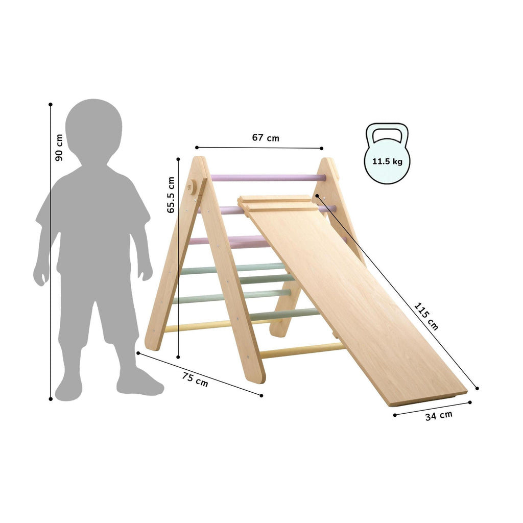 Pikler Triangle + Large Double-Sided Slide