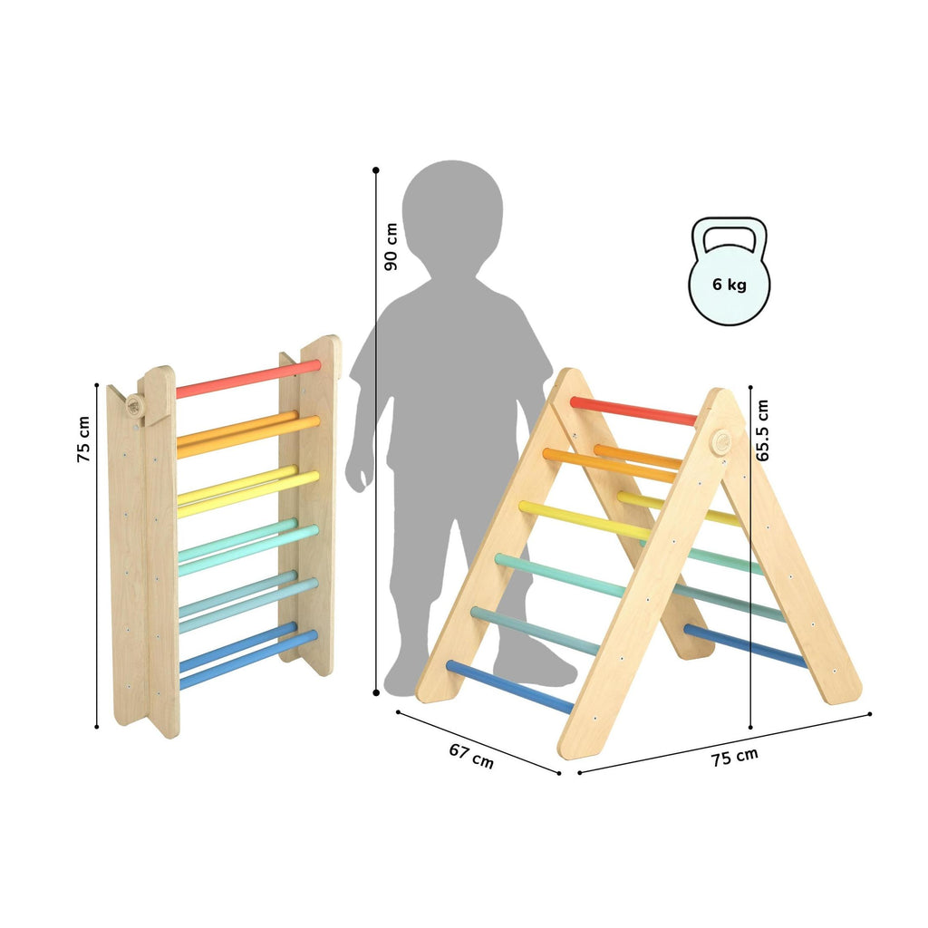 Pikler Triangle + Large Double-Sided Slide