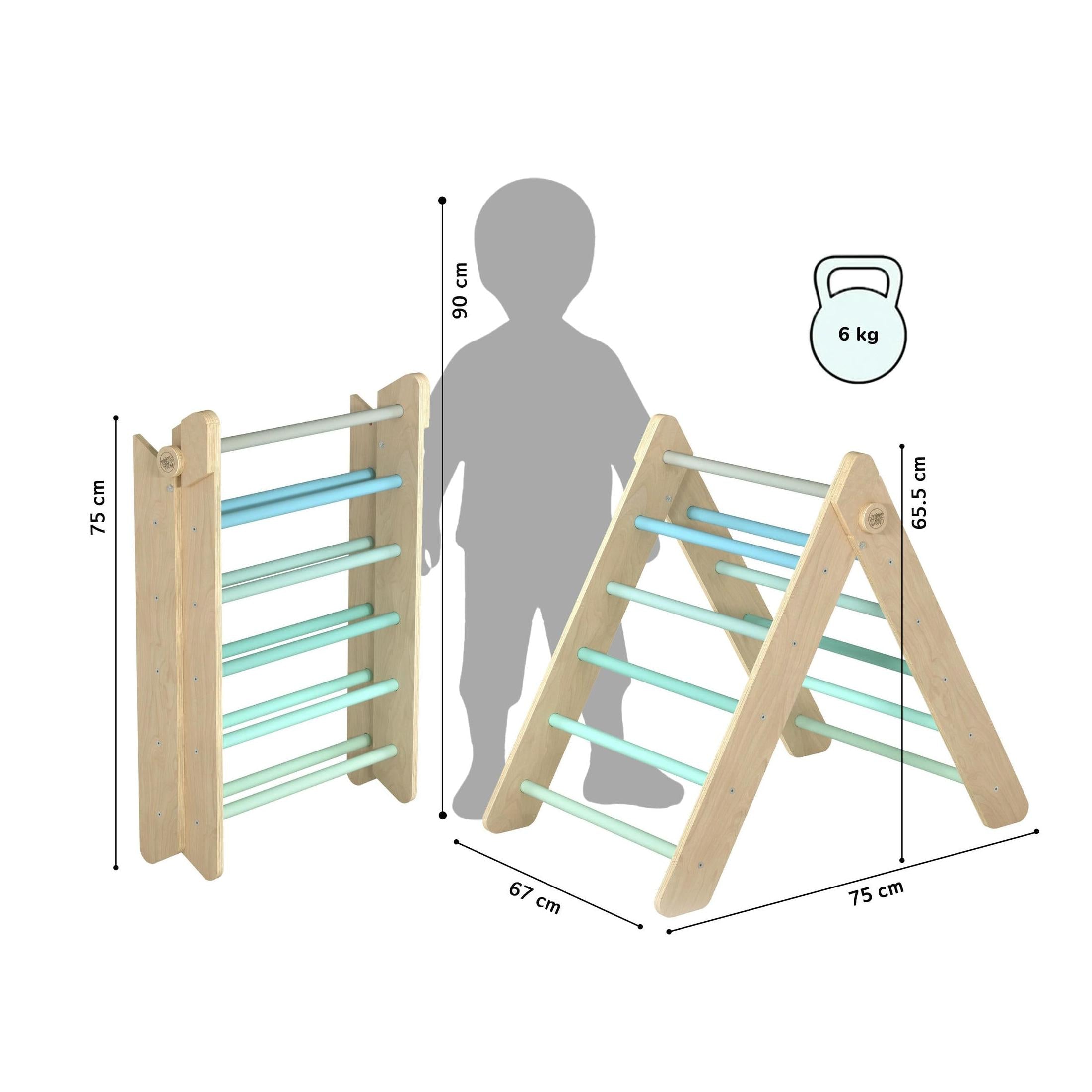 Pikler Triangle + Large Double-Sided Slide