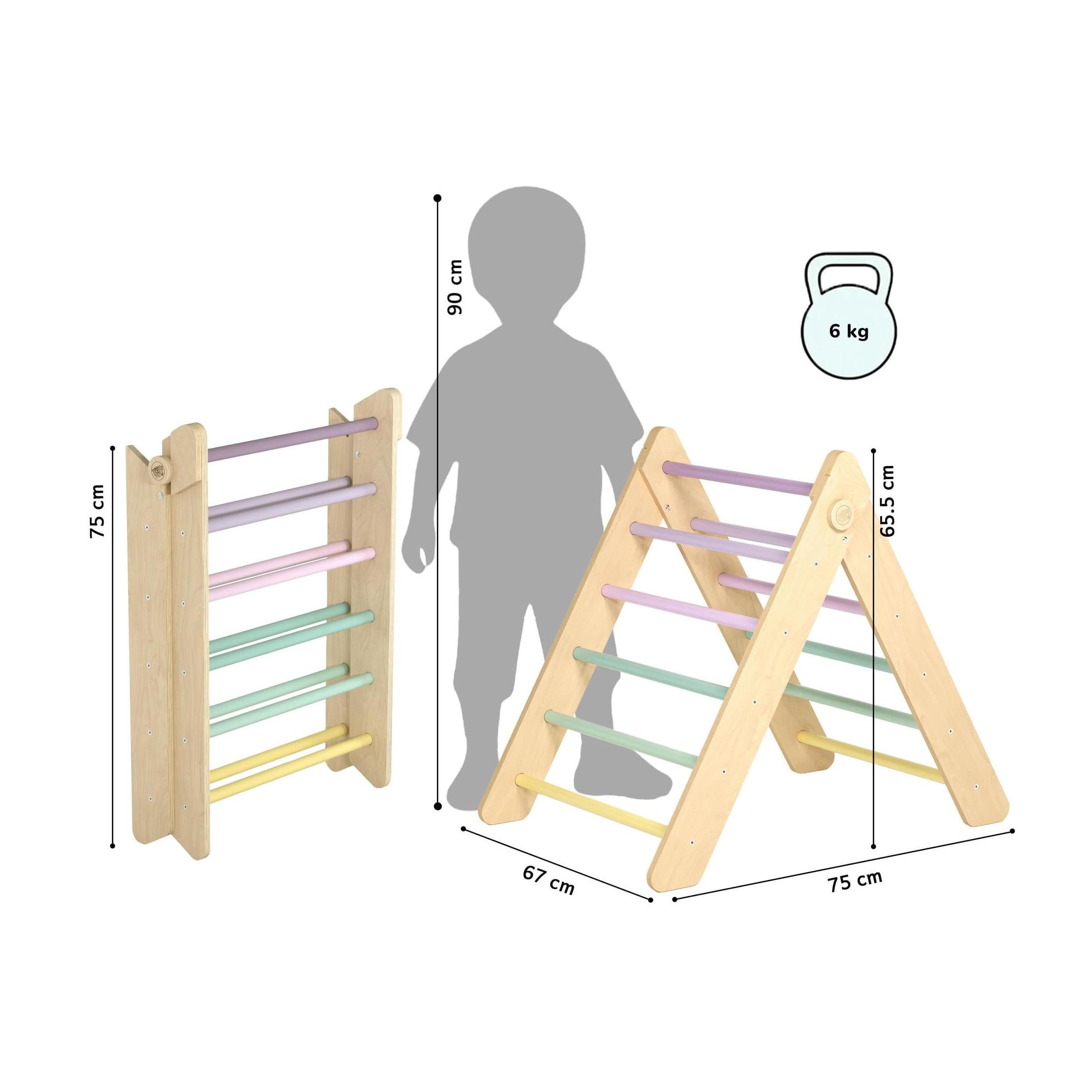 Pikler Triangle + Large Double-Sided Slide