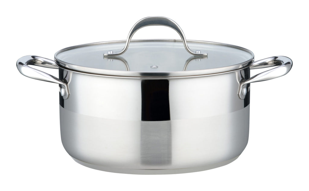 Marmite 24cm - Couvercle Verre - Acier Inoxydable - Inox